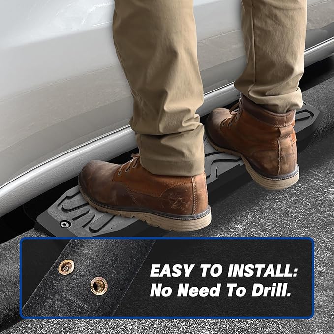 3.5 Inches Oval Tube Step Bar Running Boards Compatible with 2005-2023 Toyota Tacoma Double Cab/Crew Cab with 4 Full-Size Doors. Tacoma Step Bars and Carbon Steel Side Steps Step Bars.