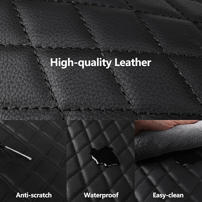 Car Seat Covers,Breathable and Waterproof Seat Covers,Luxury PU Universal Fit Automotive Airbag Compatible for Cars Sedans SUV and Truck(2 Pieces,Front Seat,Black+Blue,N1)