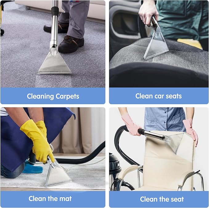 Universal Clear Vacuum Extraction Accessory Compatible with All Shop Vac Extractor with 1-7/8", 1-1/4" Adapters Wet Dry Vacuum Cleaner Attachments for Upholstery Carpet Cleaning Car Detailing