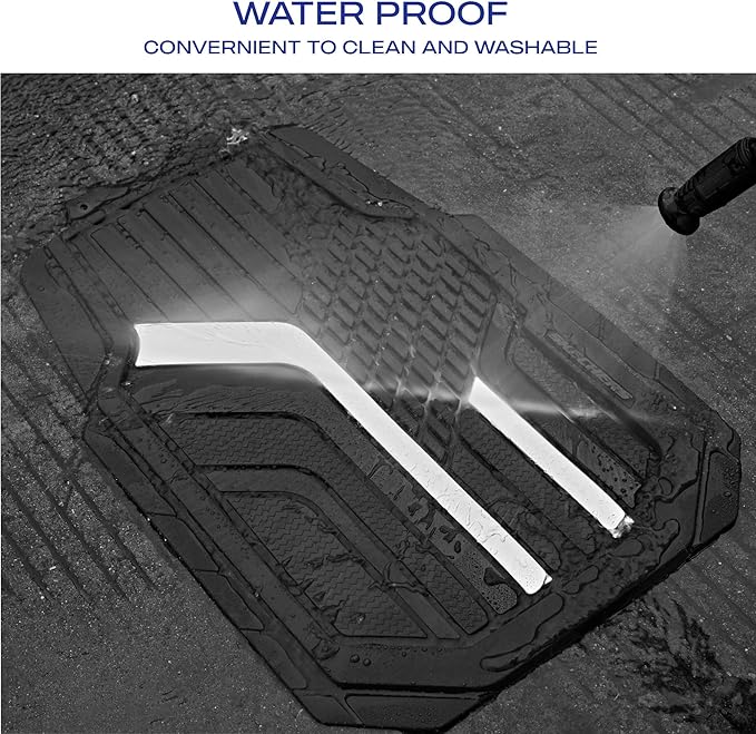 Skechers Heavy Duty Rubber Car Floor Mats,Dual Color Design Floor Mats,All Weather Car Mats,Waterproof Trim To Fit Universal Floor Liner Car Accessories,Automotive Floor Mats For Cars Trucks Suv,Black