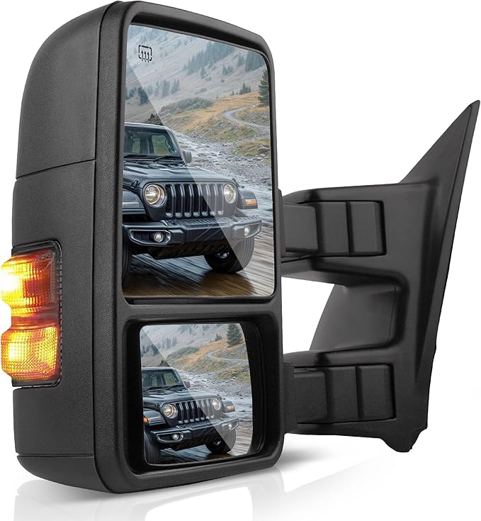 DWVO Towing Mirror fit 1999 2000 2001 2002 2003 2004 2005 2006 2007 F250/F350/F450/F550 Super Duty, 01-05 Excursion, Left Driver Side Mirror Tow Mirror with Power Adjusted Heated