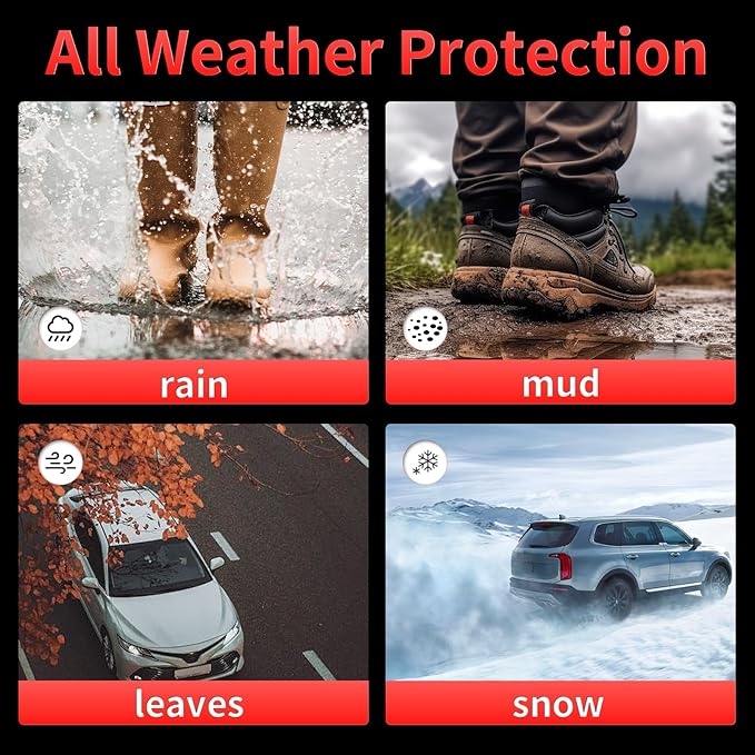 Wayhigh-All Weather Floor Mats and Cargo Mat Set Fit for 2025 2026 Nissan Armada/Infiniti QX80 7 Seats (Bucket Seat) TPE Car Mats Waterproof Heavy Duty Rubber Floor Liners for Armada 2025 Accessories