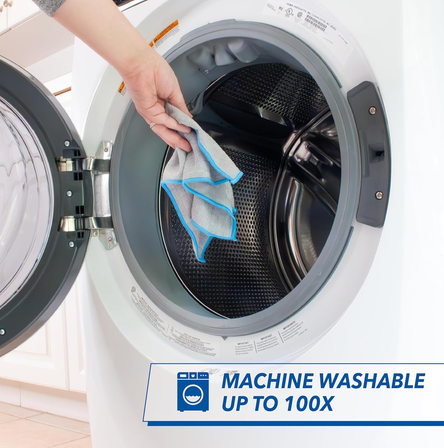 Unger 12” x 12” Microfiber Glass and Mirror Cloths, 2 Pack, Wet and Dry Cleaning Towels, Reusable Supplies, Window Cleaner Polishing Cloth with Streak-Free Results