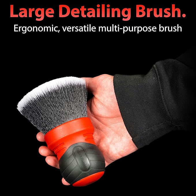 Adam's Polishes Large Multi-Purpose Detailing Brush Car Cleaning Brush Nylon Soft Bristles for Dusting or Scrubbing Interior & Delicate Surfaces, Screens, Seats, Leather, Vinyl, & More