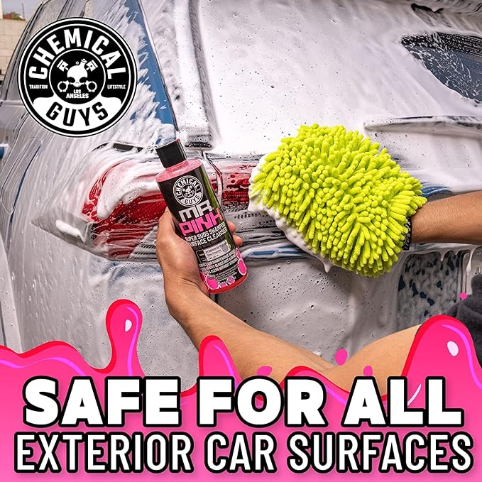 Chemical Guys Mr. Pink Foaming Car Wash Soap - High-Suds pH-Balanced Car Shampoo for Bucket Washes and Foam Cannons - Safe on Wax, Sealants, and All Paint Finishes - 16 oz Candy Scent