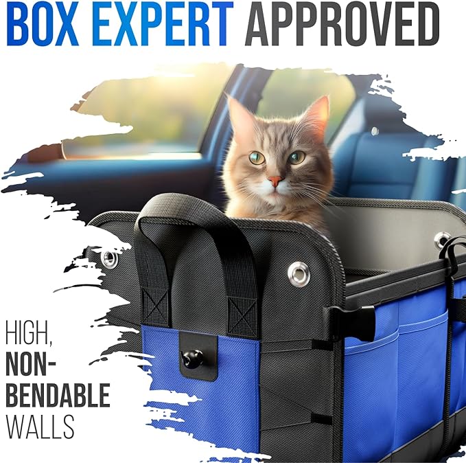 Car Trunk Organizer – Large Collapsible Storage Box with Adjustable Compartments – Heavy-Duty Cargo Organizer for SUV, Truck & Car – Non-Slip Waterproof Trunk Storage Bin for Groceries & Tools