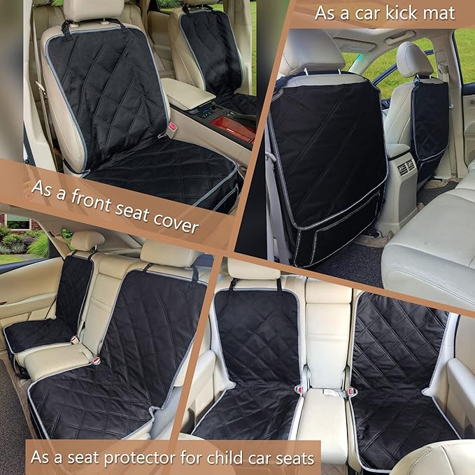 YESYEES Dog Front Seat Covers for Cars, 2 Pack Waterproof Bucket Seat Covers for Dogs with 4 Nonslip Straps, Long-Lasting Pet Car Seat Protector Universal Fit for Cars Trucks and SUVs (Black)