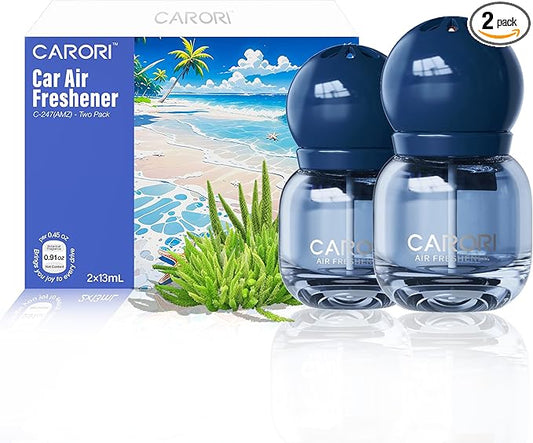 Car Air Freshener Vent Clip, Car Fresheners Long Lasting Scent (13ml x 2 Pack), Up to 180 Days, Air Freshener Deodorizer Odor Eliminator for Auto - Ocean Perfume