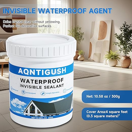 21oz Transparent Waterproof Sealant Coating Invisible Waterproof Agent, Waterproofing Adhesive for Roofs, Walls, Bathroom, Shower, Wood, Indoor & Outdoor Water Proof Clear Paint Sealer 600g