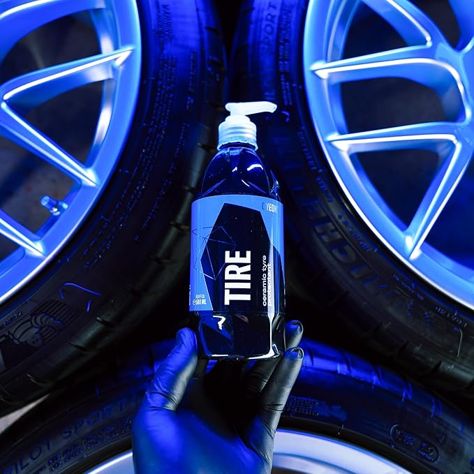 Gyeon Tire Ultimate SiO₂ Ceramic Tire Coating Extreme Durability Ultra‑Long Lasting Protection UV Shield Satin Finish Hydrophobic Non‑Sling Gel Deep Black Revival Tires Detailing Finish