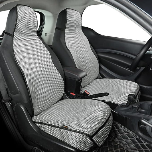 Auto Newer Car Seat Cover,Breathable Front Car Seat Cushion,Comfortable Car Seat Protector,Anti-Slip Full Wrap Driver Car Seat Protector with Storage Pocket,Universal All Seasons(Gray,2PCS)