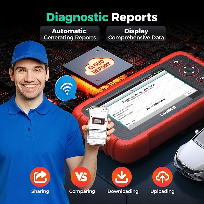 2025 LAUNCH OBD2 Scanner CRP123X Elite V2.0(Upgrade of CRP129X), 7 Reset Scan Tool, FCA SGW, Multi-System Car Scanner, Cloud Report, Lifetime Free Update CRP123X Diagnostic Tool, Battery Test, AutoVIN