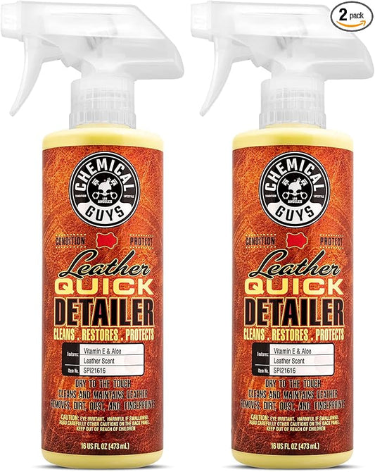 Chemical Guys SPI21616 Leather Quick Detailer for Car Interiors, Furniture, Apparel, Shoes, Sneakers, Boots, and More (Works on Natural, Synthetic, Pleather, Faux Leather and More), 16 fl oz