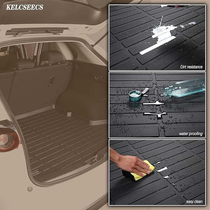 KELCSEECS Floor Mats & Cargo Liner for 2026 2025 2024 2023 2022 Corolla Cross AWD(Not Fit Hybrid) All Weather Floor Liners Car Mats Cargo Mat Trunk Mat Corolla Cross AWD Floor Mats Accessories
