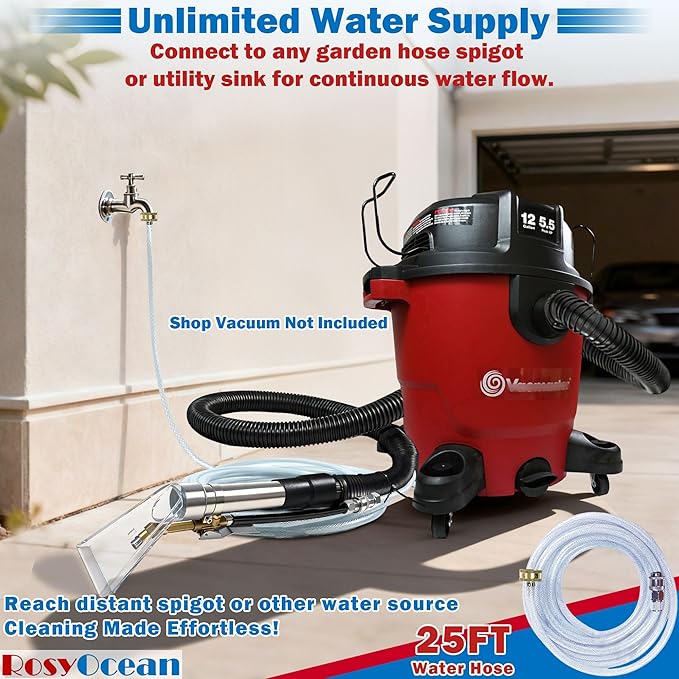 Universal Compatible With Any Brand Shop Vac Extractor Attachment Kit with 2-1/2" & 1-7/8" & 1-1/4" Adapter Auto Detailing Vacuum Head Extraction Accessories for Upholstery & Carpet Cleaning