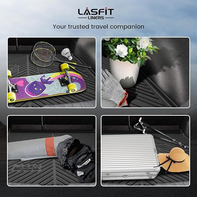 LASFIT Cargo Mat for Toyota Corolla Cross 2022-2026(Fit AWD Not Fit FWD), Custom Fit All-Weather TPE Rubber Trunk Mat for Toyota Accessories, Waterproof, Easy to Clean, Black