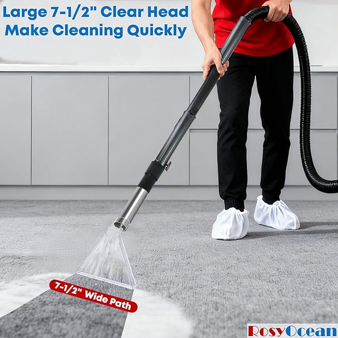 Universal Compatible with All Shop Vacs Extractor Attachment with 2-1/2" & 1-7/8" & 1-1/4" Three Adapters Auto Detailing Vacuum Head Extraction Accessory for Upholstery & Carpet Cleaning