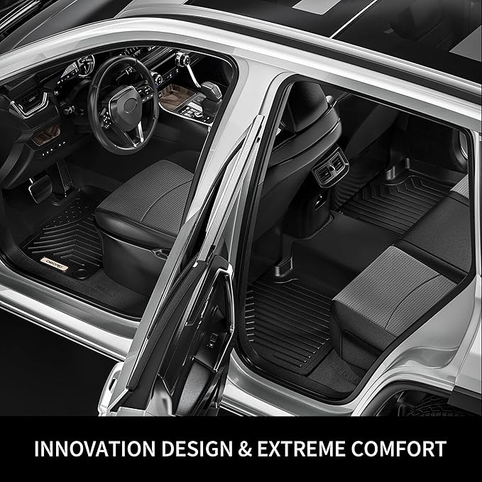 OEDRO Floor Mats Fit for 2021-2025 Ford Bronco Sport (Not for Bronco), TPE All-Weather Car Mats Includes 1st and 2nd Row: Front, Rear, Full Set Liners