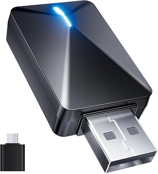 Wireless CarPlay Adapter for 2018-2024 Ford F-150/Chevy Silverado/RAM – 5.2GHz WiFi 6, Active Cooling & 2s Auto Connect, Dual iOS/Android CarPlay Adapter, Plug & Play, Optimized Connectivity