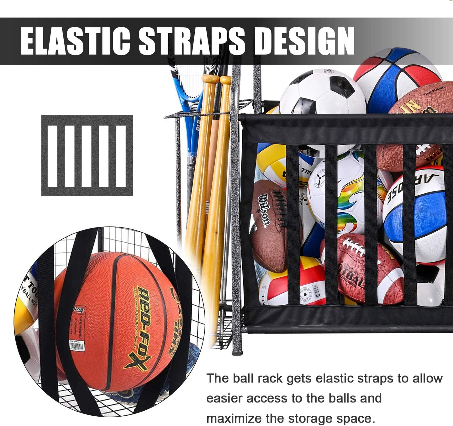 Mythinglogic Garage Sports Equipment Storage, 2 Golf Bag Storage Stand and Other Sports Equipment Storage Rack, Garage Organizer System