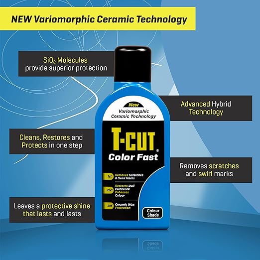 T-Cut Midnight Blue Scratch Remover Color Fast Paintwork Restorer Car Polish, 13 Colors Available, 17 Fl Oz