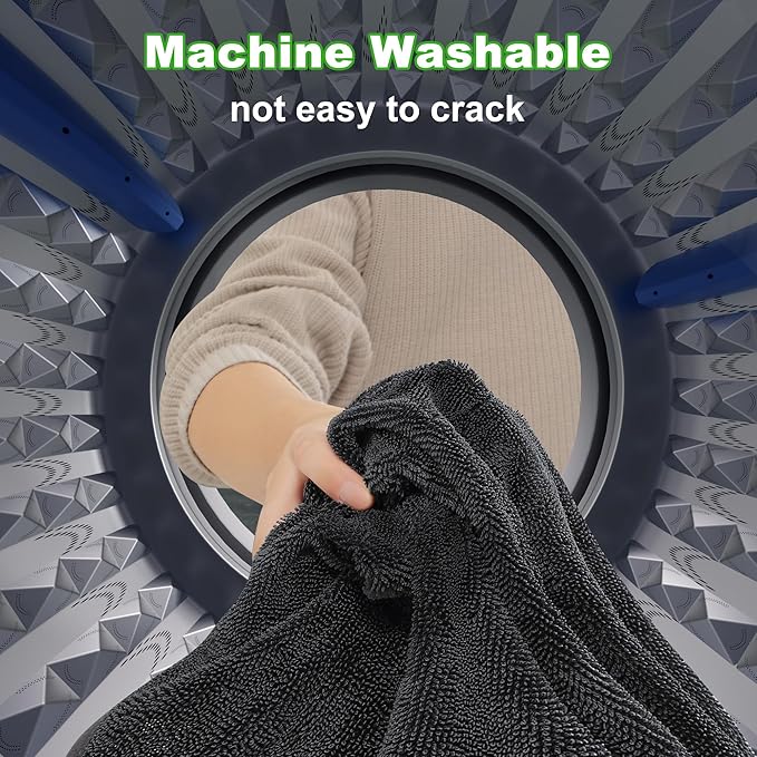 JOYMOOP Microfiber Towels for Cars, 3 Pack 35.4" x 23.6" Car Drying Towel, Dark Gray Reusable Car Towel, Quick Drying Car Microfiber Cleaning Cloth for RVs, SUVs, Trucks