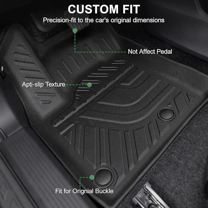 Floor Mats Fit for 2021-2024 2025 2026 Nissan Rogue (Not for Select/Sport Models), TPE Rubber All Weather Protection Heavy Duty Car Liners & 4 Door Sill Guards Accessories