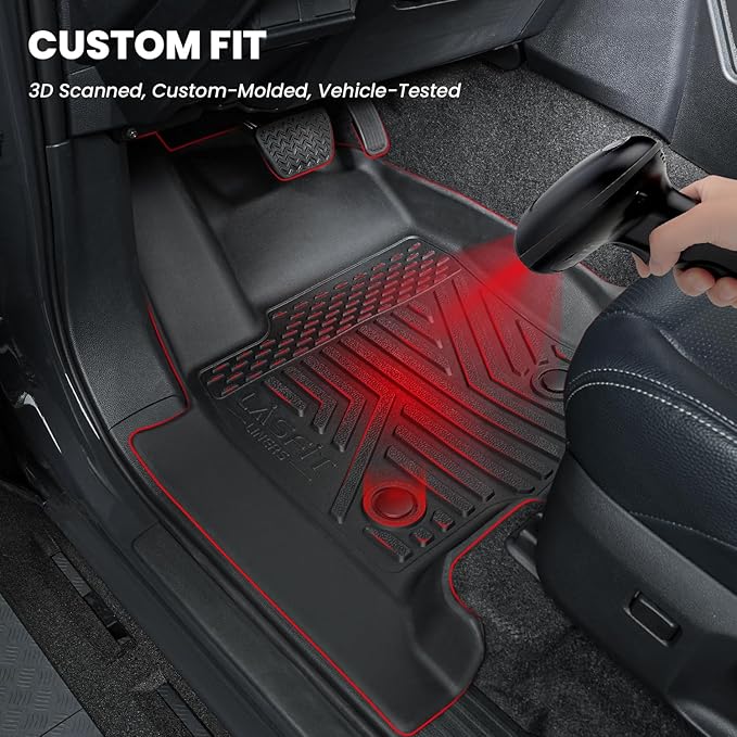 LASFIT Floor Mats for Toyota 4Runner 2025 2026 5 Seats(Not for Hybrid), All Weather TPE Custom Fit Floor Liner for 4Runner SR5/TRD/Limited 6th gen Front&Rear 4 Runner 2025-2026 Car Mats, Black