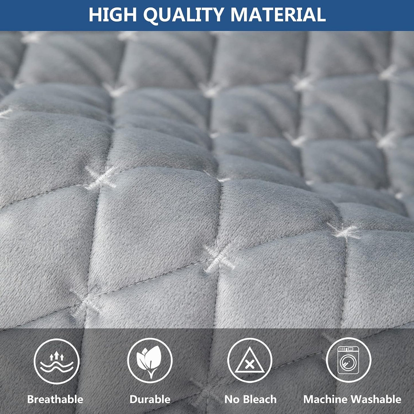 Eismodra Couch Cover,Sectional Couch Covers,Sofa Covers for 3 Cushion Couch,Anti-Slip Sofa Slipcovers for Dogs Cats Kids Loveseat Recliner L Shaped Armrest Backrest,Light Gray 36''x82''(Only 1 Piece)