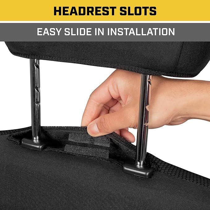 Cat® MeshFlex Automotive Seat Covers for Cars Trucks and SUVs (Set of 2) – Black Car Seat Covers for Front Seats, Truck Seat Protectors with Comfortable Mesh Back, Auto Interior Covers