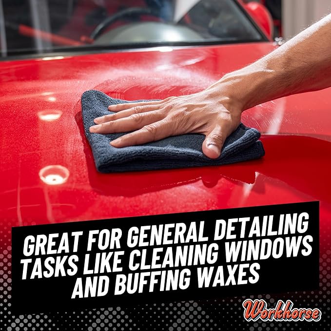 Chemical Guys Workhorse Professional Grade Microfiber Towels - Black 16x16 Inch Detailing Cloths for Cars, Home & Pet Drying, Ultra Soft & Scratch-Free, Perfect for Washing, Drying & Cleaning, 3 Pack