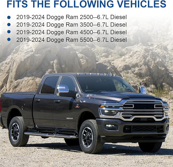 6.7L Cummins Fuel Filter Kit, Fits for 2019-2024 Ram 2500, 3500, 4500, 5500 Turbo Diesel Engines, Replaces 68157291AA 68436631AA 5083285AA Water Separator and Oil Filter