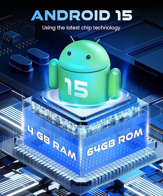 2 DIN Car Stereo Wireless CarPlay Android Auto, 7-INCH IPS Touch Screen Head Unit Android System [4+64GB] Double Din Car Radio BT5.0, WiFi, EQ, USB-C Backup Camera