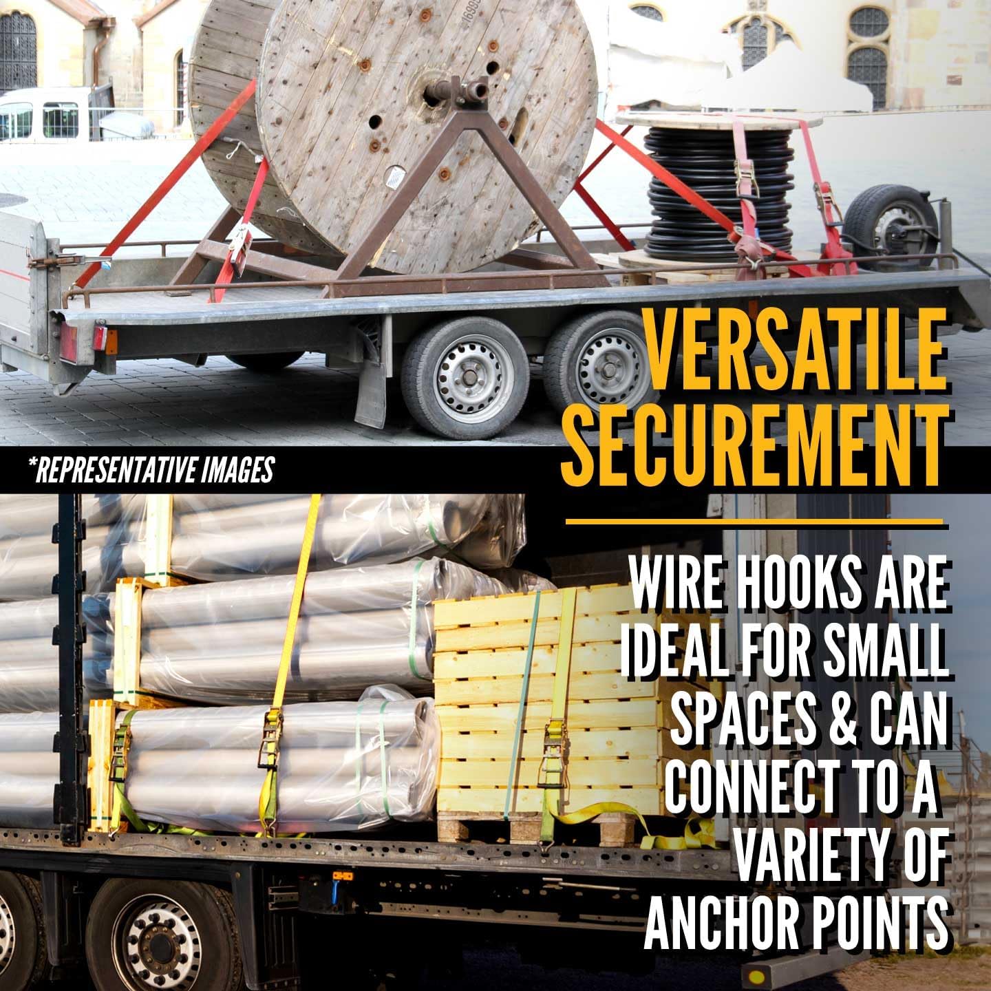 US Cargo Control 2 Inch Wide x 18 Foot Long Heavy Duty Ratchet Strap with J Hooks, Blue Weather Resistant Webbing, 3,333 Pound Working Load Limit