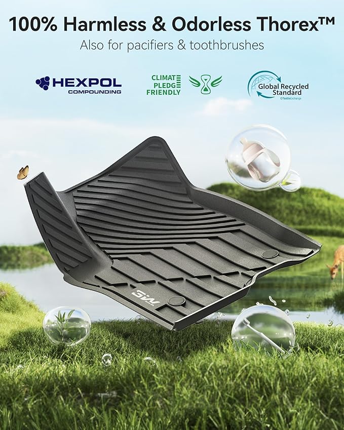 3W Floor Mats & Cargo Liner for 2021-2025 Chevrolet Tahoe/GMC Yukon (Only for 8 Seats, Not for XL), All Weather Protection Anti-Slip & Durable TPE Full Set Liners Automotive Accessories