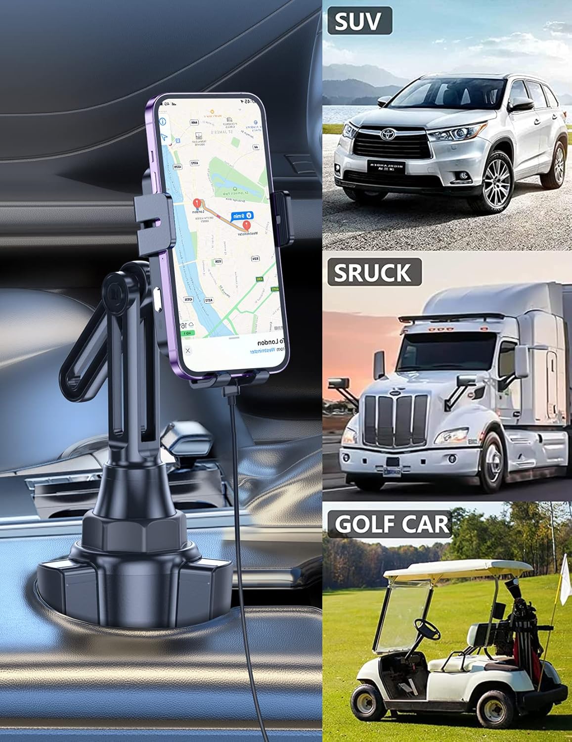 Wireless Car Charger, MOKPR 15W/10W/7.5W Cup Holder Phone Mount, Auto Clamping Fast Charging Car Mount, Air Vent Phone Holder for iPhone 16 15/14/13/12 pro/12/11/XS/X/8, Samsung S23/S22/S10/S9/S8, etc