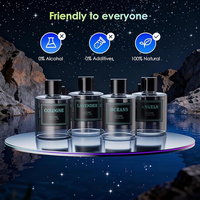 Car Air Freshener, Smart Car Air Freshener, RGB Music Syncing Light, Diffuser 150ml Capacity for 6 Months, Auto On/Off, Three Adjustable Modes (Lavender)