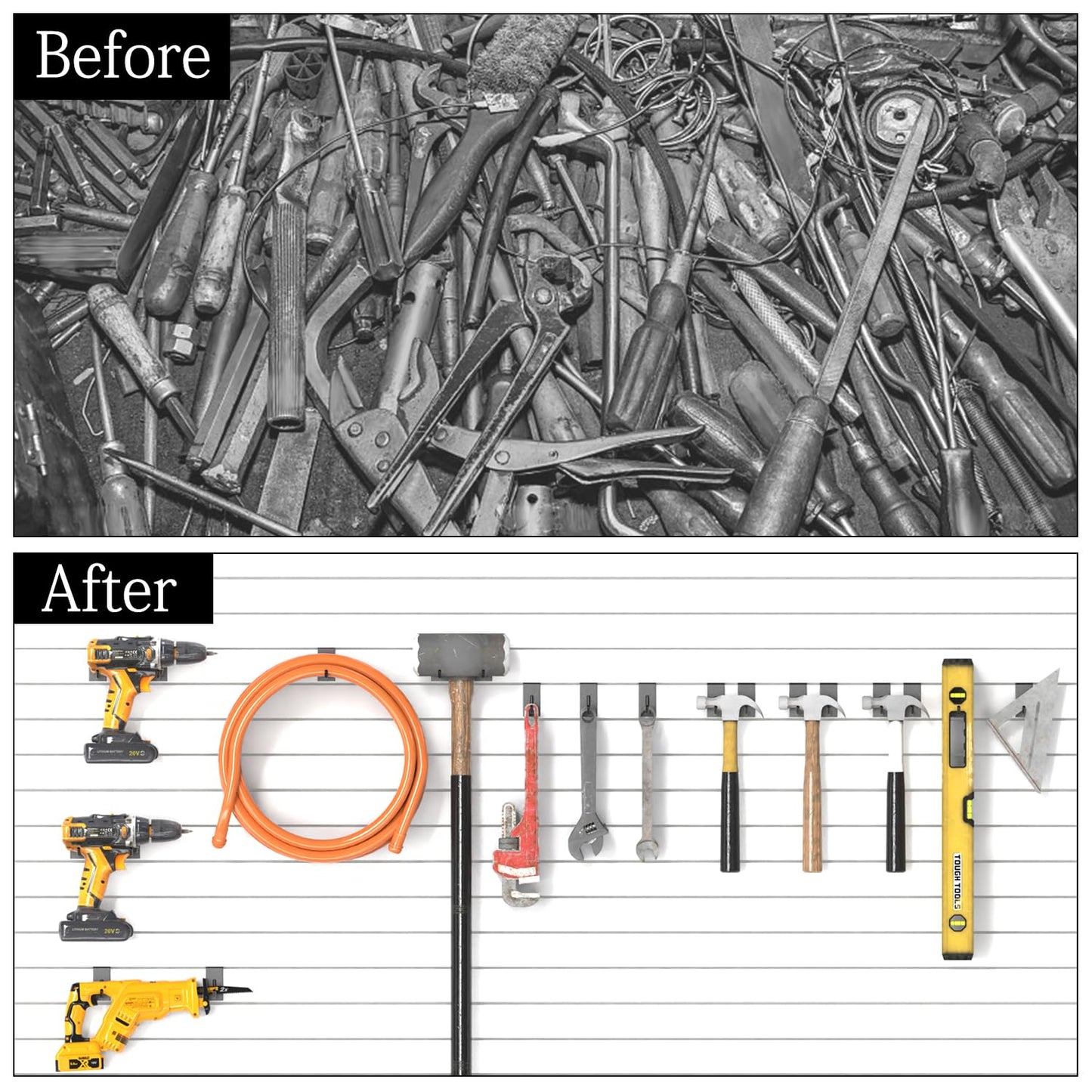 3-H Slatwall Accessories 30 Pack, 2/4/6 Inch Hooks & Hangers, Heavy Duty Slat Wall Hanging Hooks, Proslat Accessories for Shop Retail Display