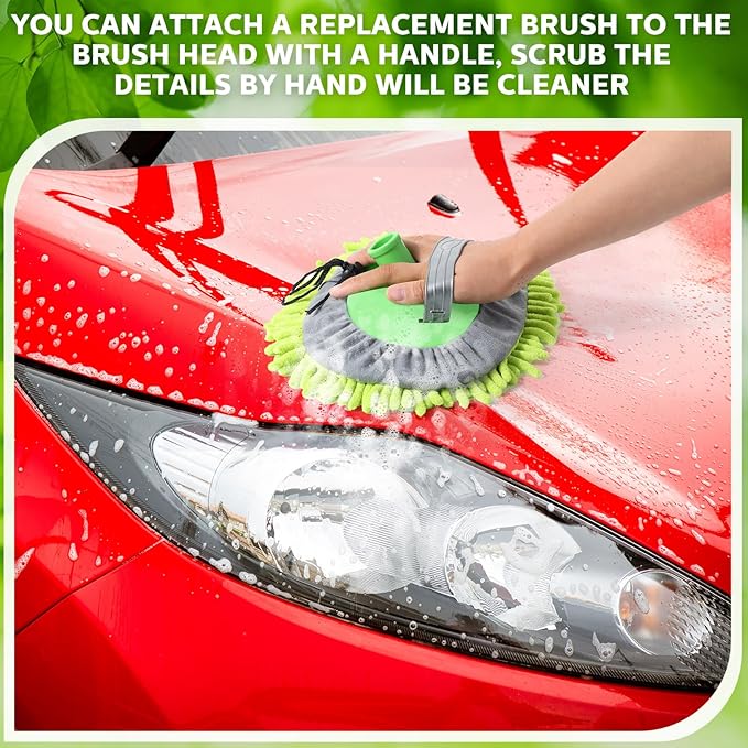 Layhit 5 Pcs Car Wash Mitt Set, Brush Not Included, Microfiber Mitt Cleaning Car Truck Washing Tools Kit RV Pickup Chenille Scratch Replacement(Multicolor)
