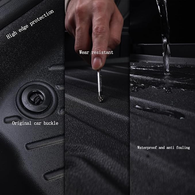 Large Cargo Liners Custom Fit for 2024 2025 Mazda CX90, Foldable Trunk Mat for 2024 Mazda CX-90, TPE All Weather Waterproof Rear Cargo Mat Easy to Clean-Black