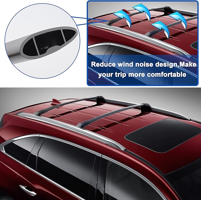 FLYCLE Roof Rack Crossbars Compatible with 2016-2019 Explorer, Car Cargo Roof Racks Cross Bars Rooftop Luggage Kayaks Bicycles Snowboard Canoe Carrier Cargo Bag