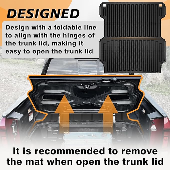 TripleAliners Truck Bed Mat Compatible with 2017-2024 2025 2026 Honda Ridgeline Accessories 5.3FT Vehicle Perfectly Flush All Weather Protection TPE Heavy Duty Pickup Car Bed Cargo Mat