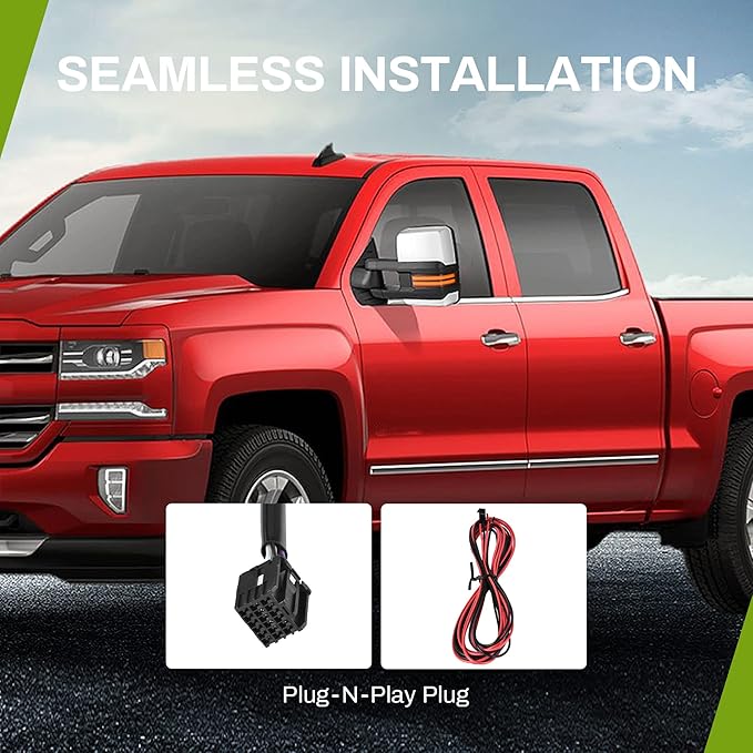 AUTOSAVER88 Towing Mirrors Compatible with 2014-2018 Chevy Silverado GMC Sierra 1500 2500HD 3500HD, LED Tube Turn Signal Light Power Heated Telescoping Tow Mirrors Pair Set-Chrome