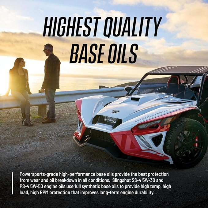 Polaris Slingshot SS-4 Full Synthetic Oil 5W-30 for All Models, High Temperature Viscosity Protection, Enhanced Engine Performance, Reduced Friction and Wear, 1 Gallon, Qty 1-2879410