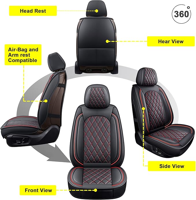 MIROZO Seat Covers for Car,Waterproof Seat Cover Full Set Vehicle Cushion Cover Automotive Seat Protector Breathable Universal Fit for Most Sedan, Truck and SUV for Tacoma Rogue CX5 Chevy