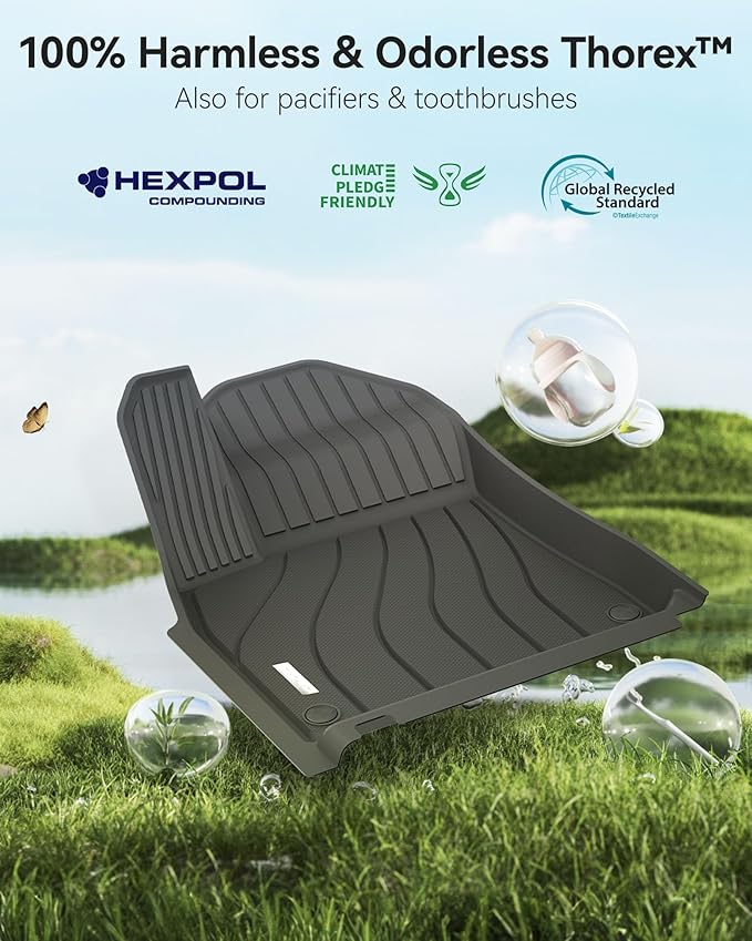 3W Floor Mats Fit Porsche Cayenne 2019-2024 2025 (5 PCS), TPE All Weather Custom Fit Floor Liner for Porsche Cayenne 1st and 2nd Row 5 PCS Car Mats, Black