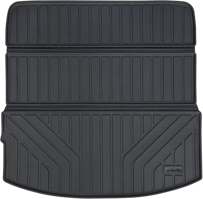 Large Cargo Liners Custom Fit for 2024 2025 Mazda CX90, Foldable Trunk Mat for 2024 Mazda CX-90, TPE All Weather Waterproof Rear Cargo Mat Easy to Clean-Black