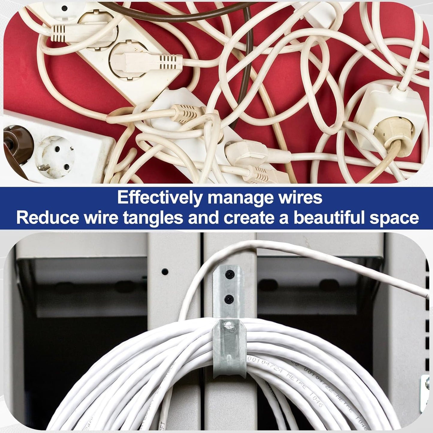 Gisafai 50 Cable Support J Hook, Cable Hooks for Hanging, Heavy Duty Metal Hooks for Wire Management, G60 Galvanized Steel (1/5-16 Inch)