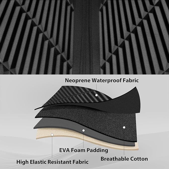 CAR PASS Waterproof Black Blue Car Seat Covers Front Seat Covers Neoprene Wetsuit,All-Weather Non-Slip Durable,Universal Fit for SUV Trucks Automotive,Armrest Airbag Compatible,Emboss Black Blue