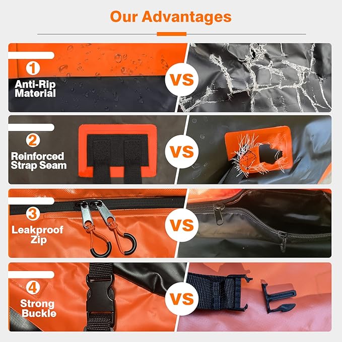 Car Rooftop Cargo Bag Carrier, 16 Cubic Feet Soft Roof Top Luggage Bag for All Vechicles with/Without Racks - with Waterproof Zip, Luggage Lock, Anti-Slip Mat, Door Hooks, Storage Bag